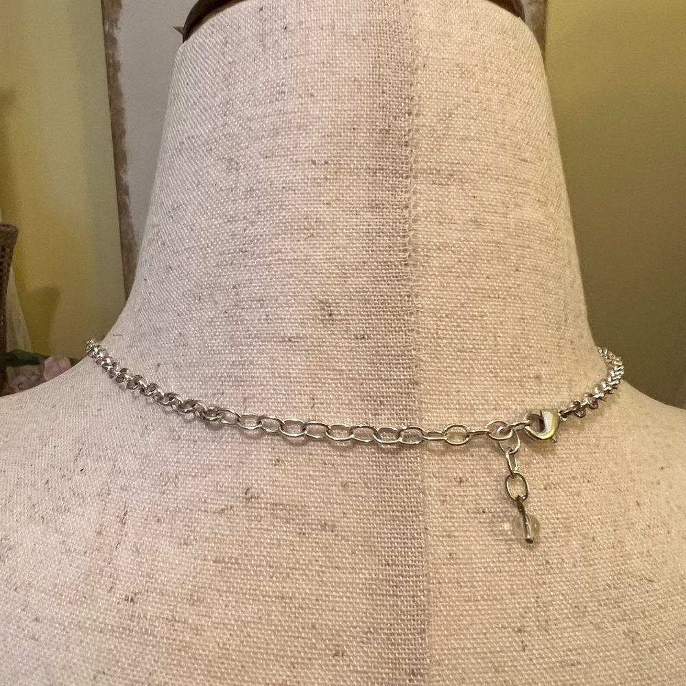 Vintage Napier Silver Necklace with Intricate Circular Design and Rhinestones - Picture 7 of 9